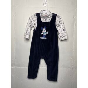 Vintage The Disney Store Boys Two Piece Outfit Set Boys Size 18 Months Navy Blue